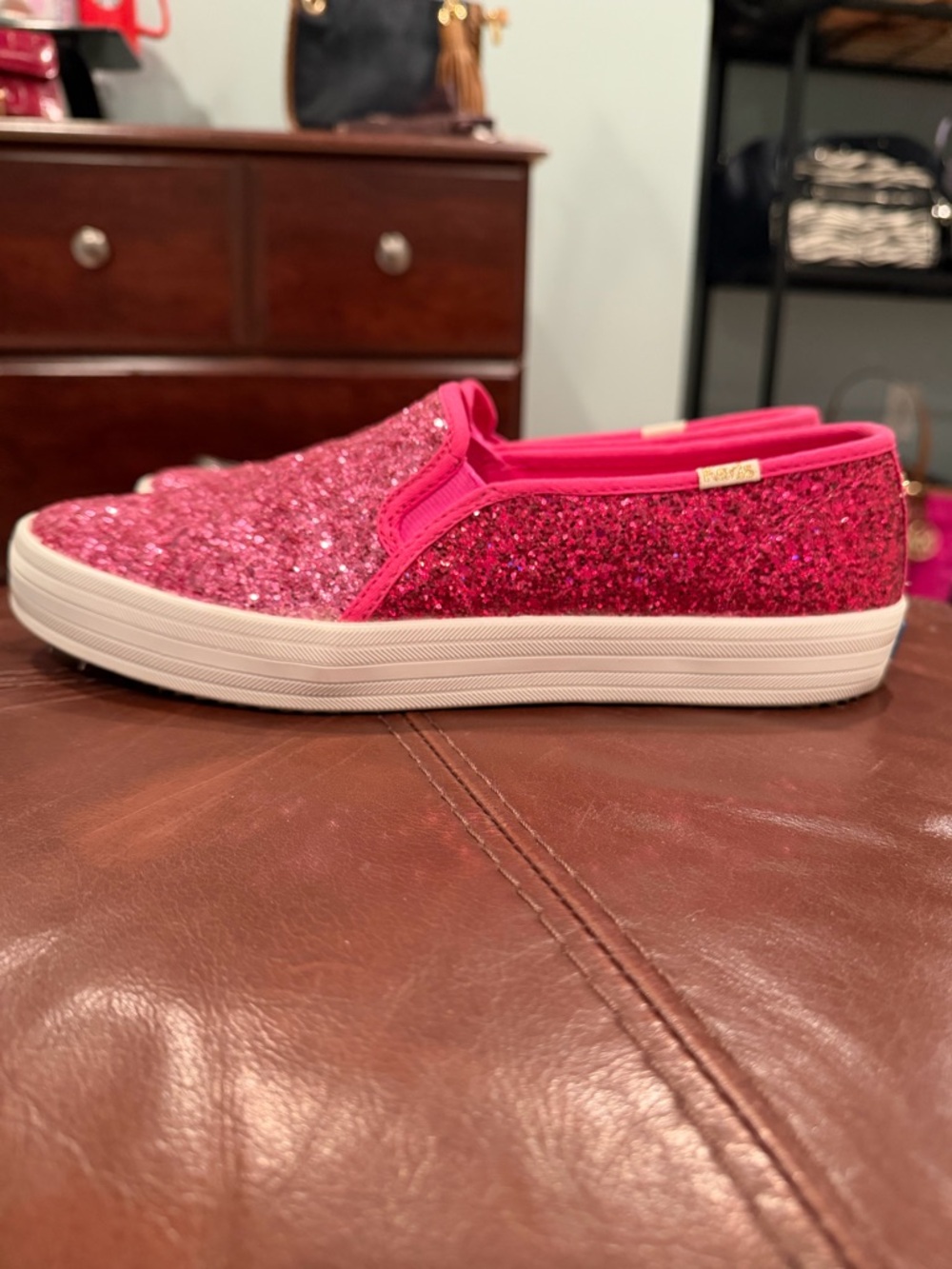 Keds x Kate Spade Pink Glitter Slip-On Women's Sneakers - Picture 4 of 6